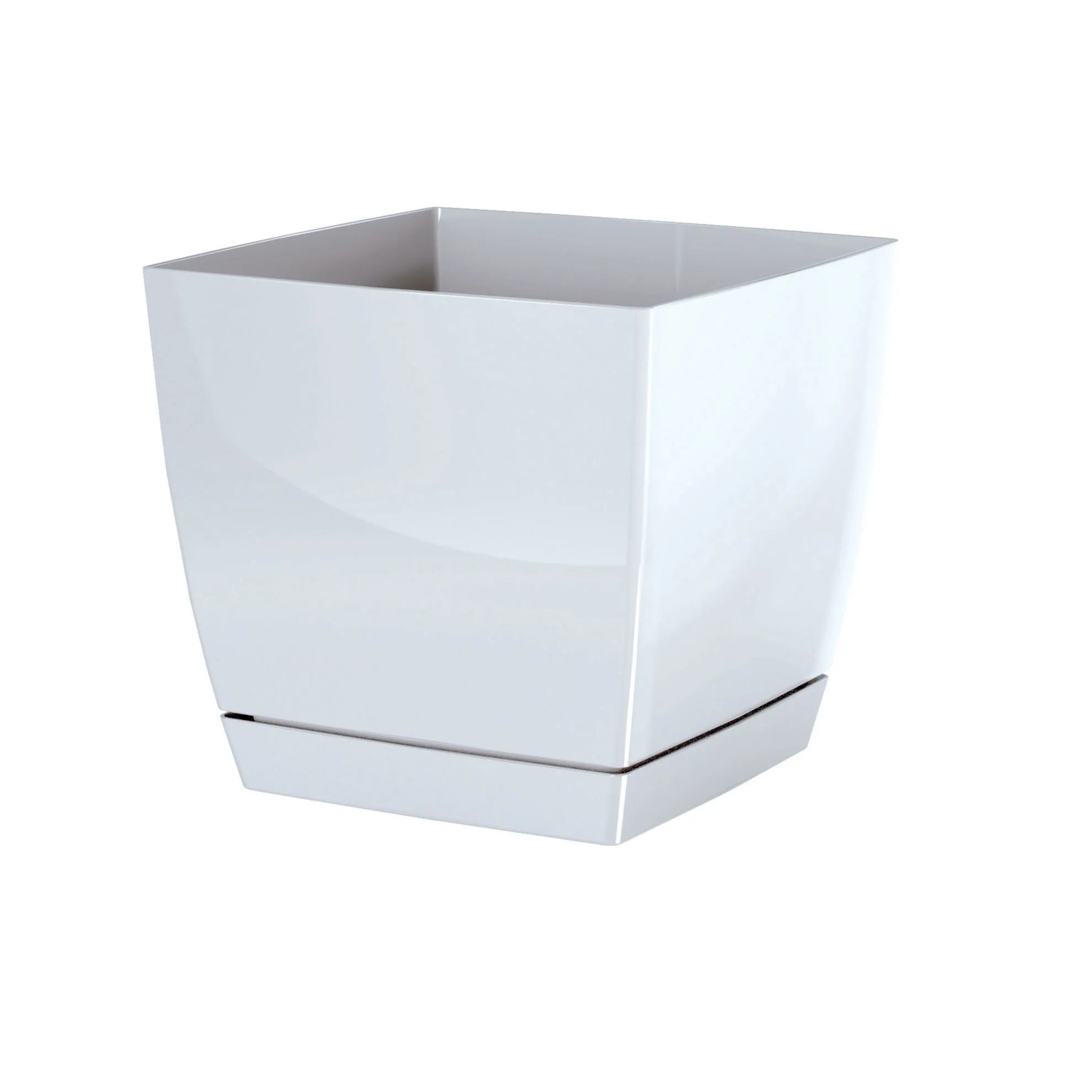 Prosperplast Doniczka Coubi 24 cm x 24 cm biała