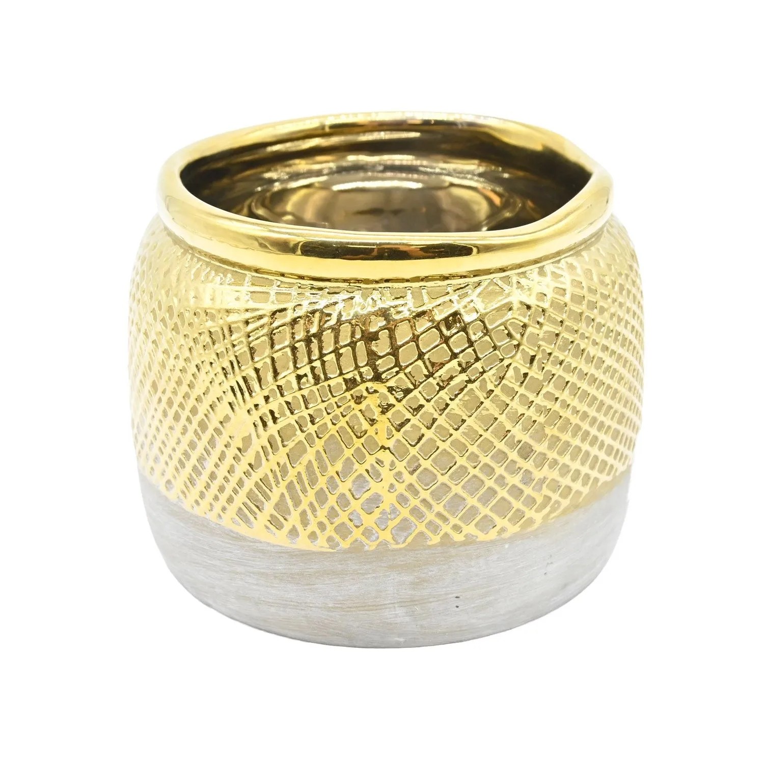 Osłonka ceramika Ivona gold - 12x12x10 cm