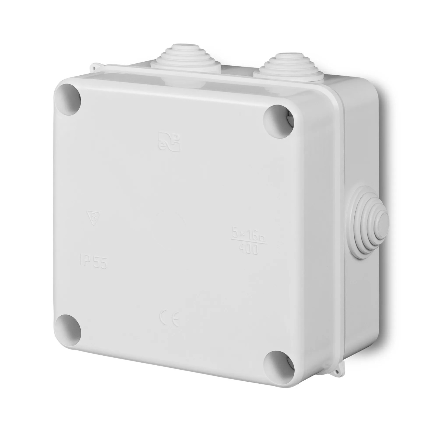 Elektro-Plast Puszka natynkowa rozgałęźna IP55 133 x 133 mm 6 dławnic biała