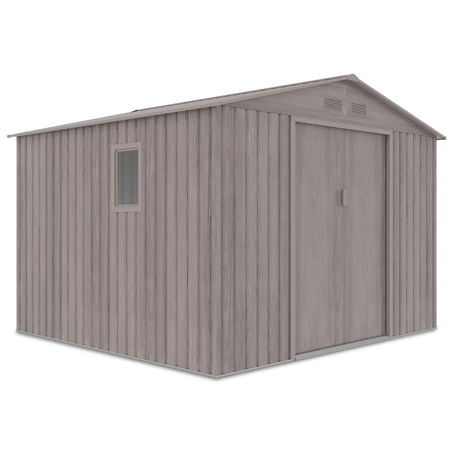 Domek ogrodowy metalowy Hudson Light Wood - 277x255 cm, wys. 202 cm