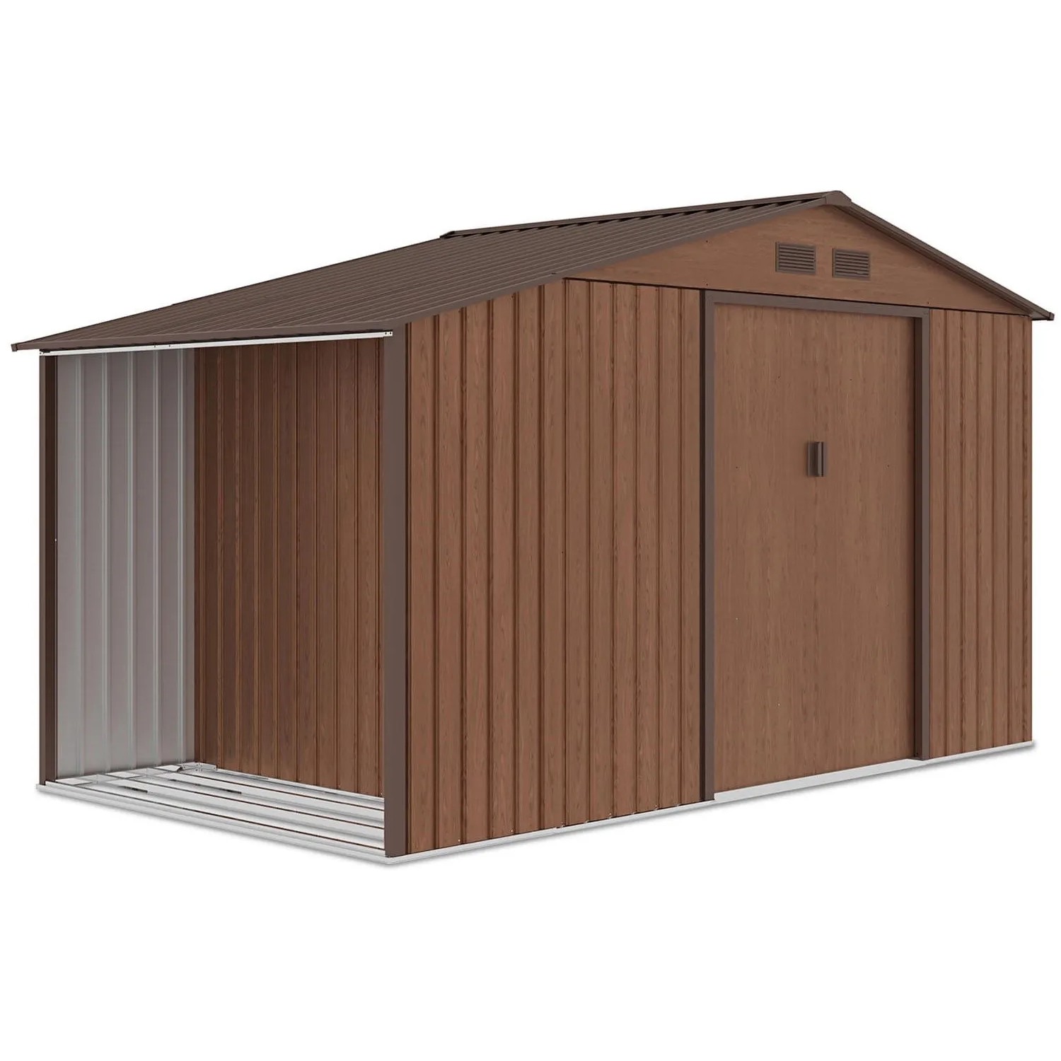 Domek ogrodowy metalowy Madison Walnut - 342x191 cm, wys. 202 cm