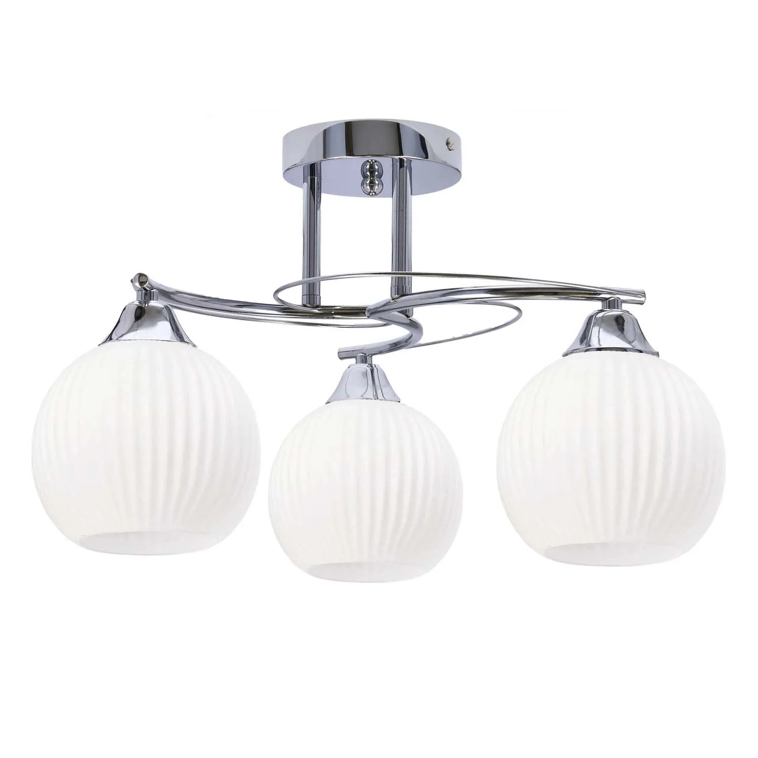 Candellux Lampa sufitowa VELORE chromowa 3xE27 40W klosz biały