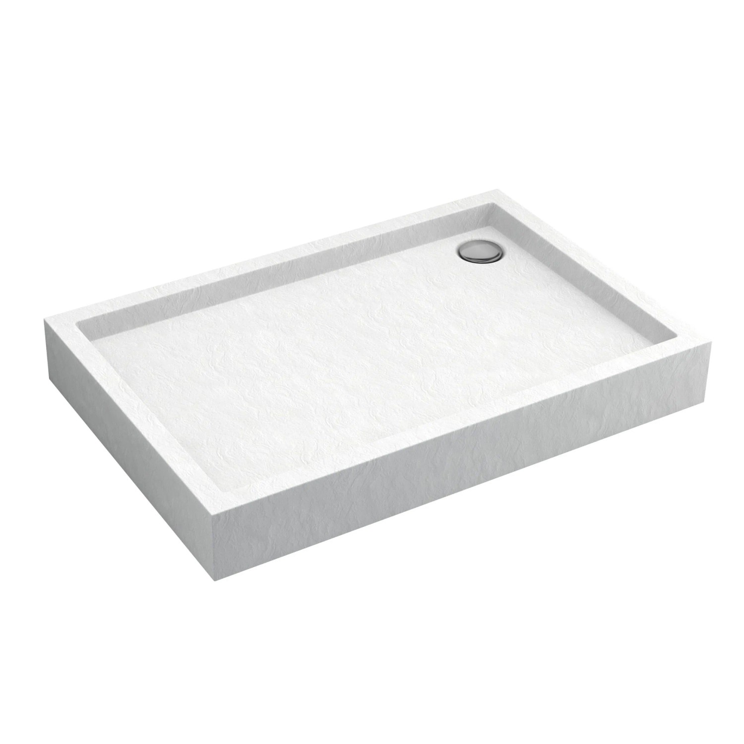 Brodzik prostokątny Schedpol Mittel 80x100x16 cm biały strukturalny
