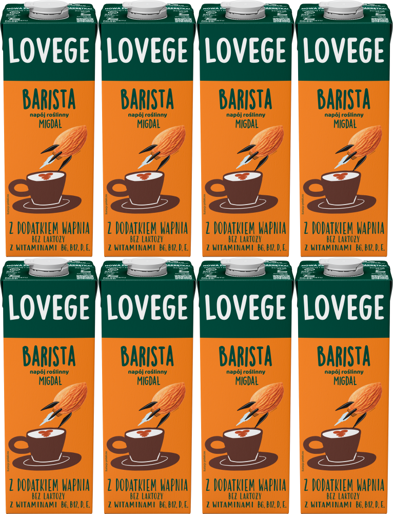 8x Napój migdałowy Lovege Barista, 1l