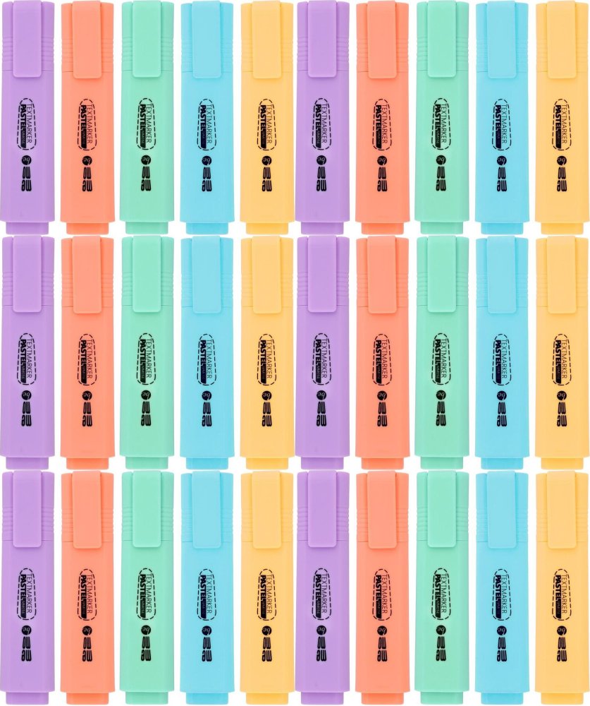 6x Zakreślacz MemoBe, ścięta, w etui, 5 sztuk, mix kolorów pastelowych