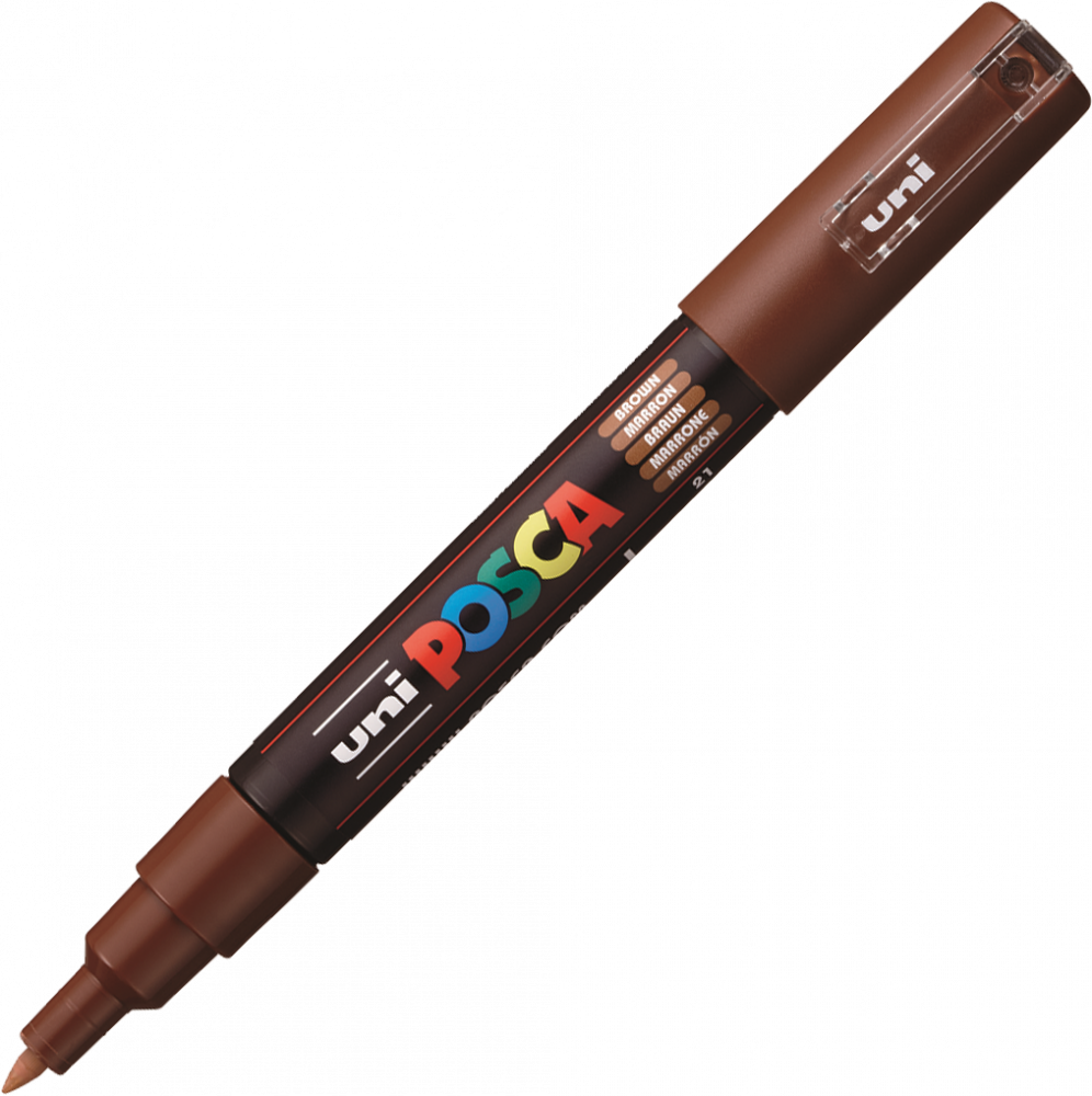 Marker Posca PC-1M, z farbą plakatową, okrągła, 0.7mm, brązowy