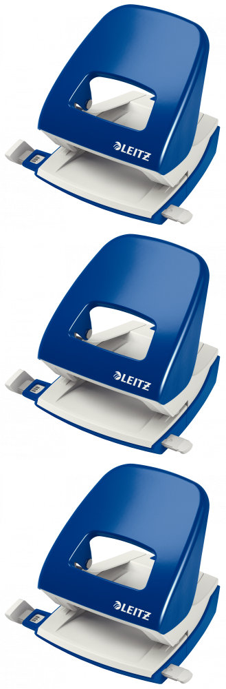 3x Dziurkacz Leitz New NeXXt, duży, do 30 kartek, niebieski