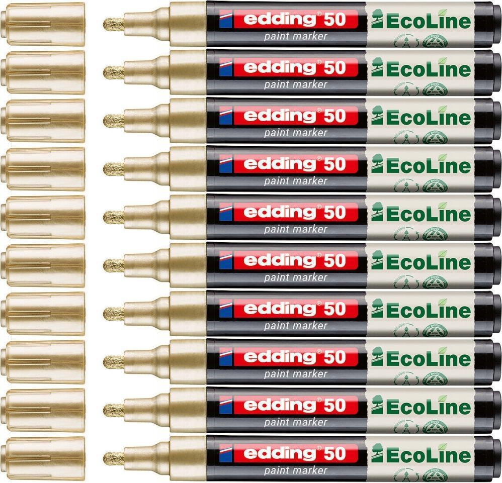 10x Marker olejowy edding 50 EcoLine, okrągła, 2-3mm, złoty