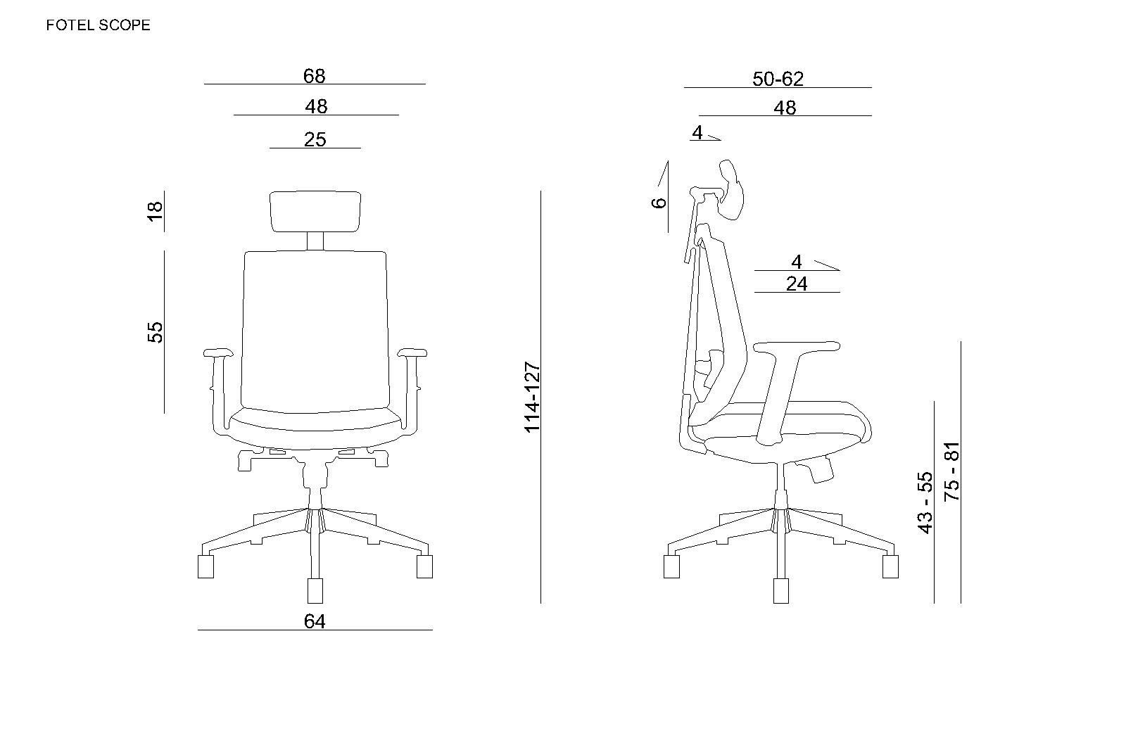 Fotel biurowy Scope - ergonomiczny, czarny