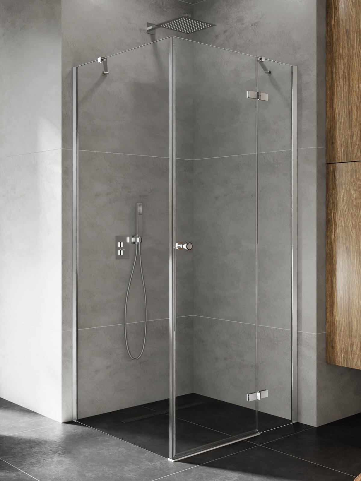 New Trendy Kalibra kabina prysznicowa 90x70 cm prostokątna prawa chrom połysk/szkło przezroczyste K-5025