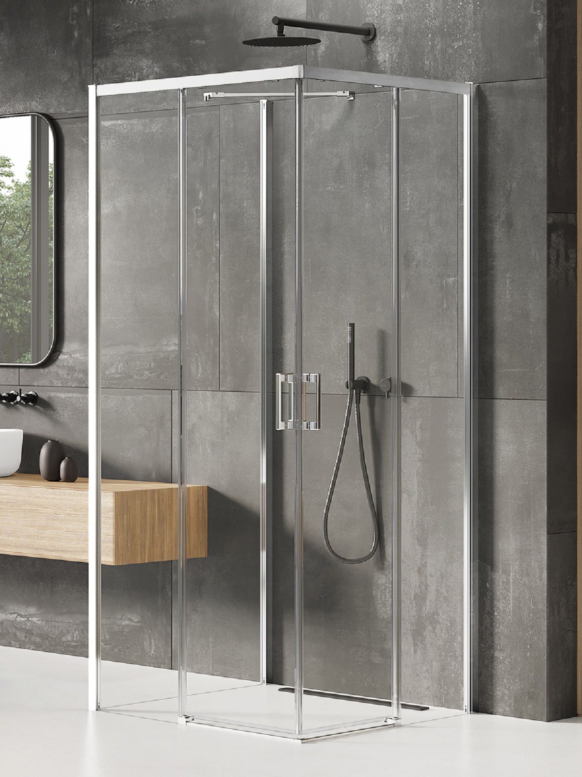 New Trendy Prime kabina prysznicowa 80x90 cm prostokątna chrom połysk/szkło przezroczyste K-1520