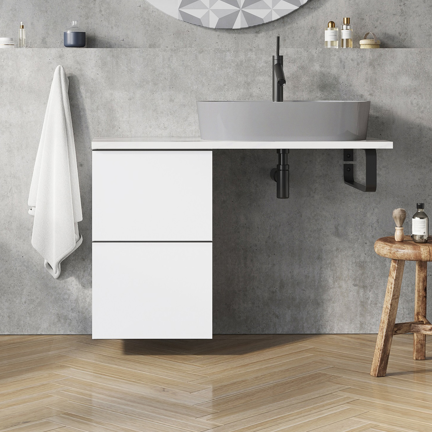 Elita Look szafka 40x44,9x63,5 cm boczna wisząca biały połysk RE080401028060