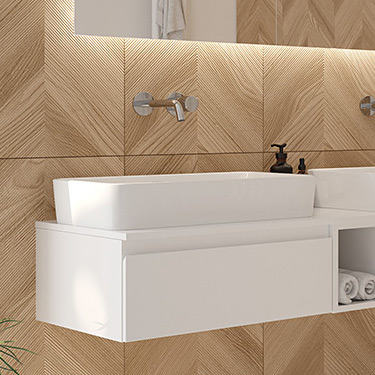 Oltens Lustra umywalka 60,5x35 cm nablatowa prostokątna z powłoką SmartClean biała 40806000