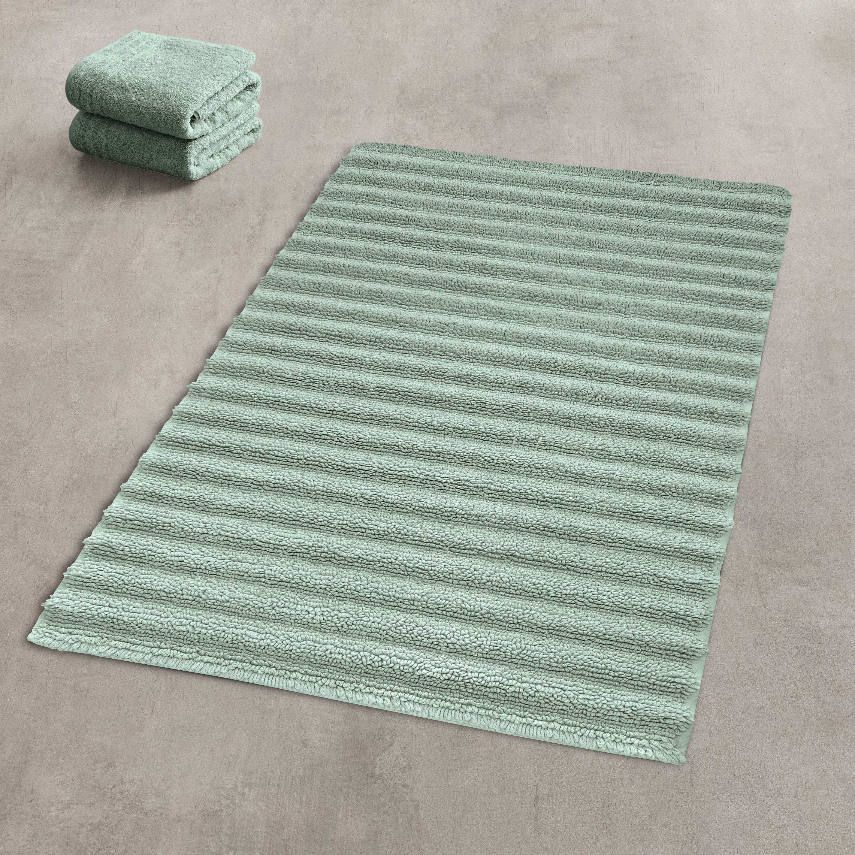 Kleine Wolke Eco Care Yara dywanik łazienkowy 120x70 cm bawełna zielony 9156685225