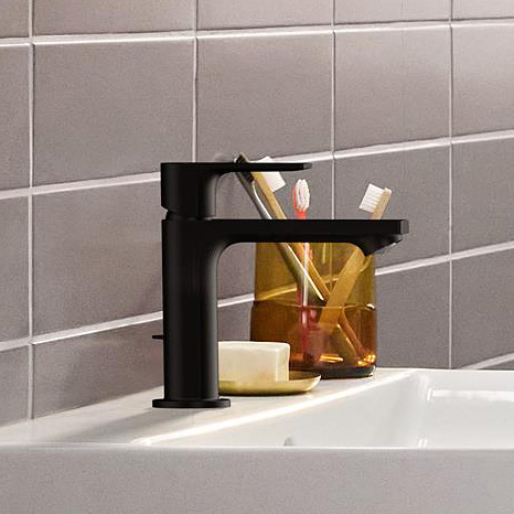 Hansgrohe Rebris E bateria umywalkowa stojąca czarny mat 72559670