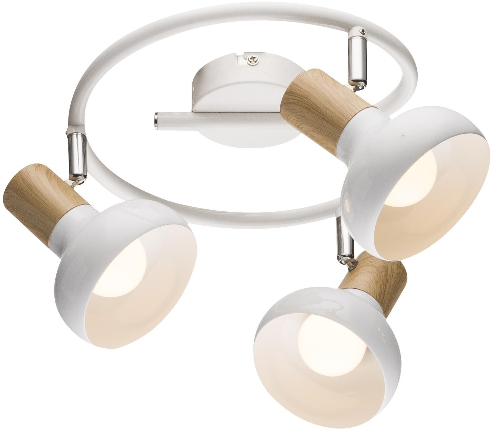 Candellux Puerto lampa podsufitowa 3x40W biały/drewno 98-62697