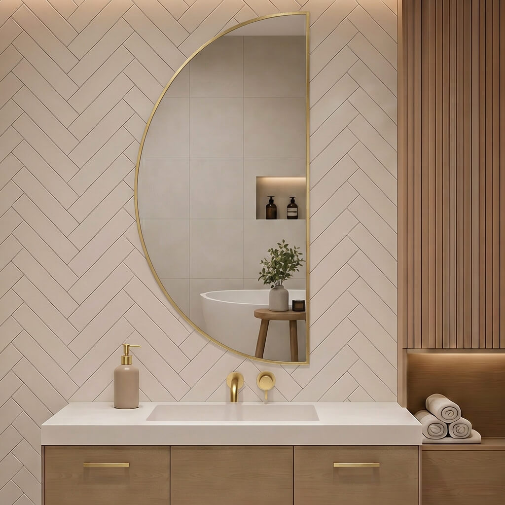 Baltica Design Aluma Arch lustro 60x120 cm złote