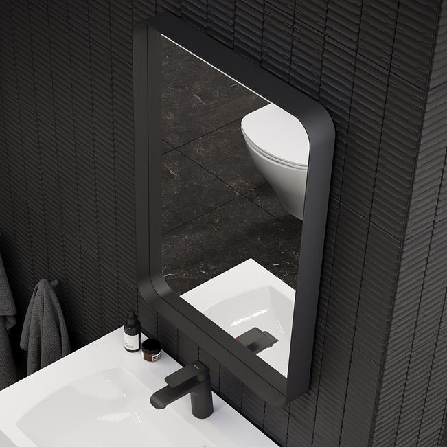 Ravak Strip lustro 90,6x70,6 cm prostokątne z oświetleniem czarny X000001572