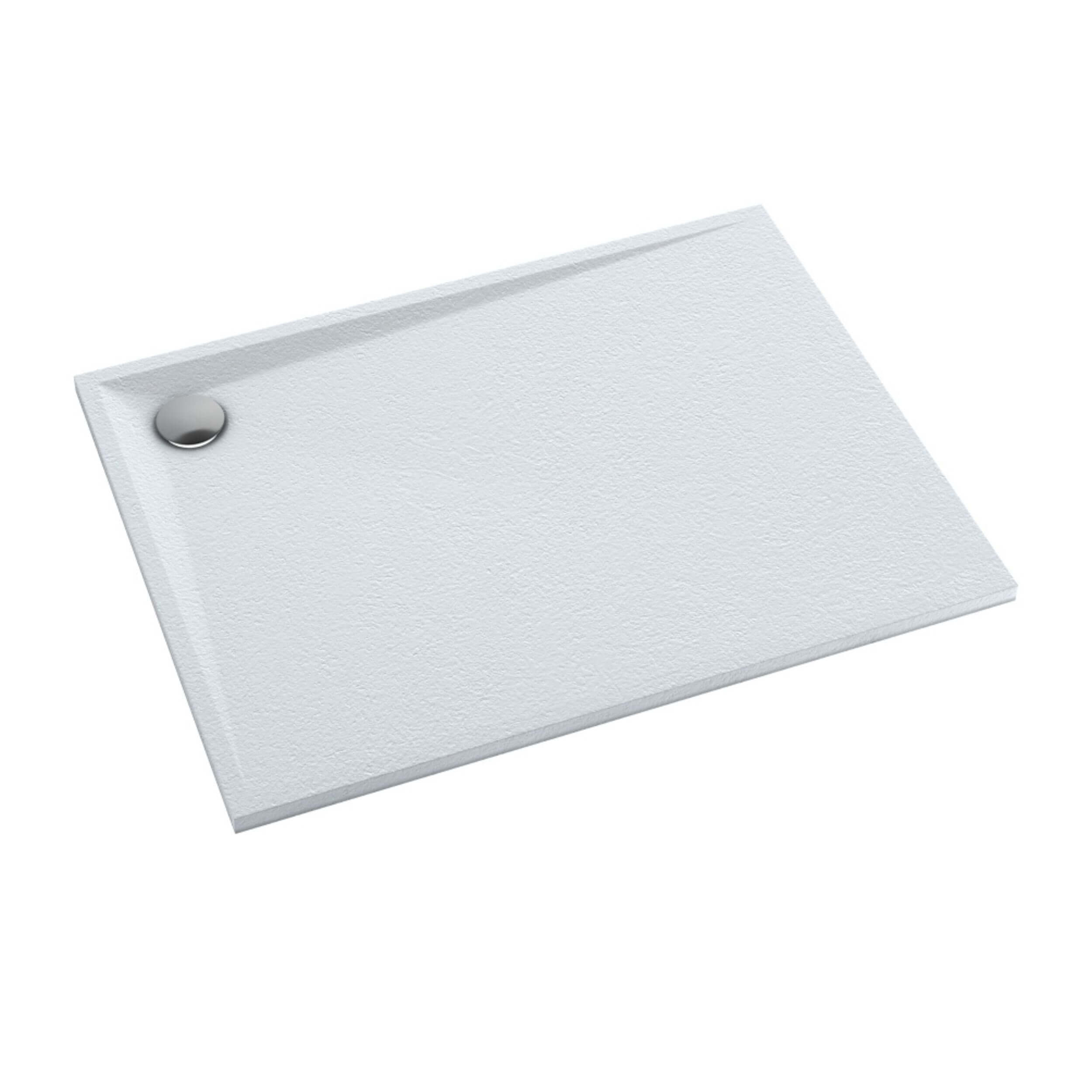 Schedpol Etrusco Grooved White Stone brodzik prostokątny 80x70 cm biały 3.468/B/GR