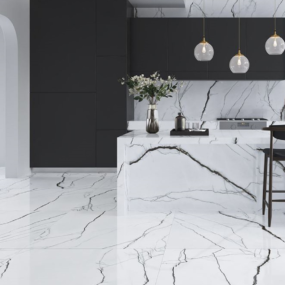 Magnifica Marquina płytka ścienno-podłogowa 120x60 cm biała-mix kolorów
