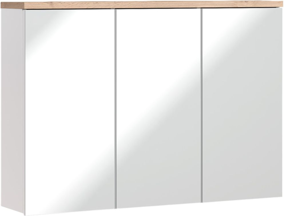 Comad Bali White szafka 100x20x69,4 cm z lustrem biała-dąb BALI WHITE 845 FSC