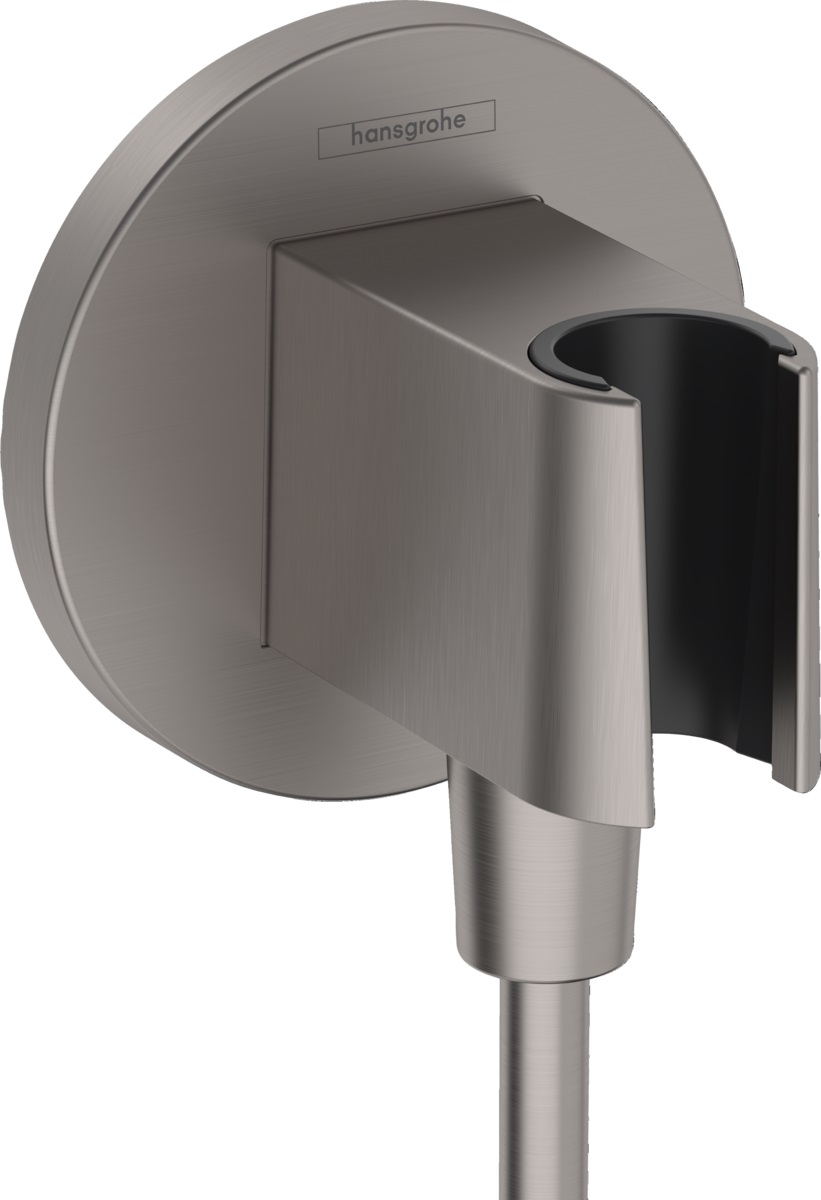 Hansgrohe FixFit S przyłącze kątowe z uchwytem prysznicowym czarny chrom szczotkowany 26888340