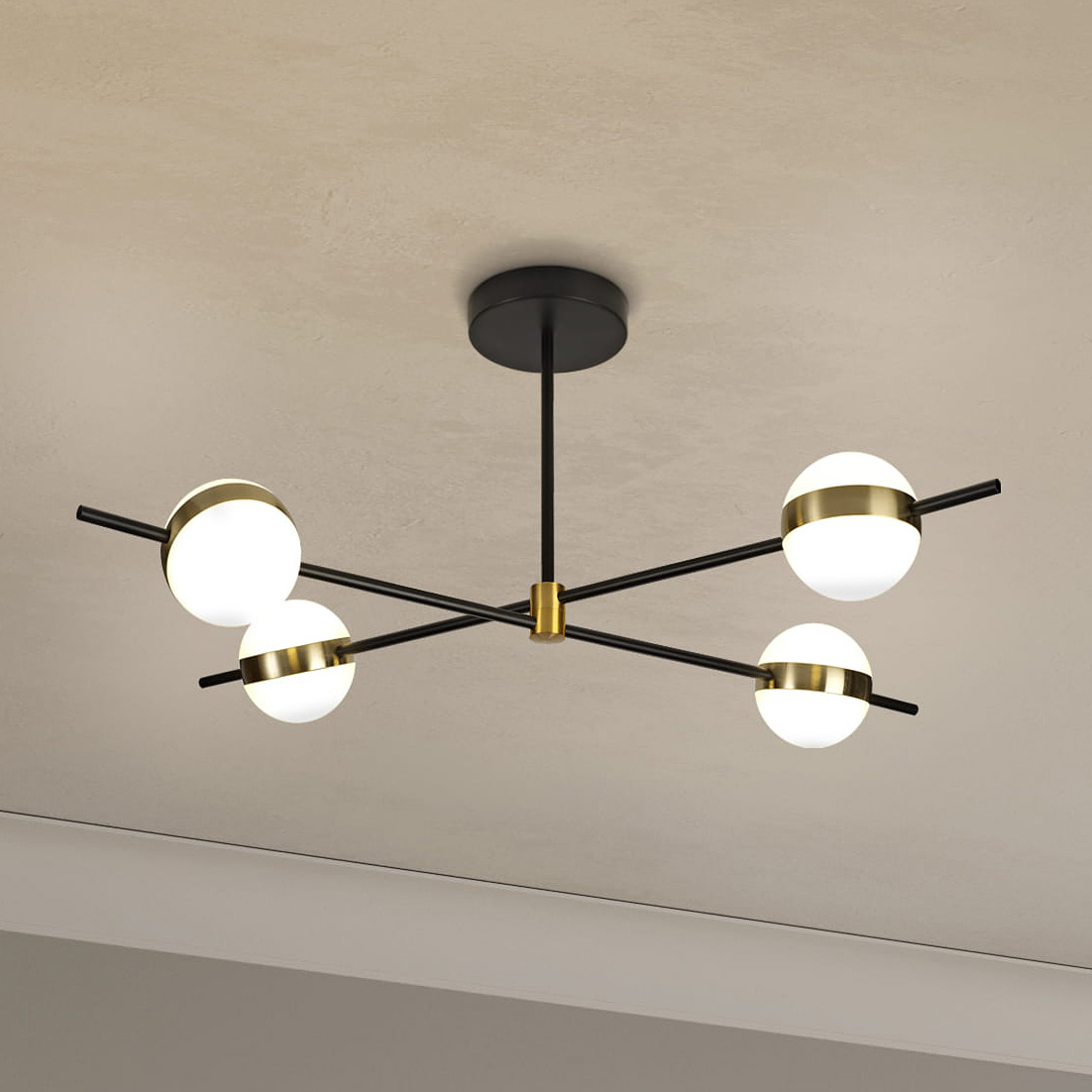 Mantra Cuba lampa podsufitowa 1x32 W biała-czarna-złota 7162