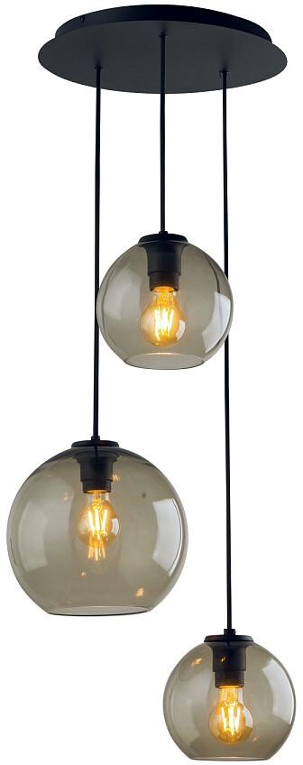 Nowodvorski Lighting Vetro lampa wisząca 3x25 W czarna-przydymiona 7641