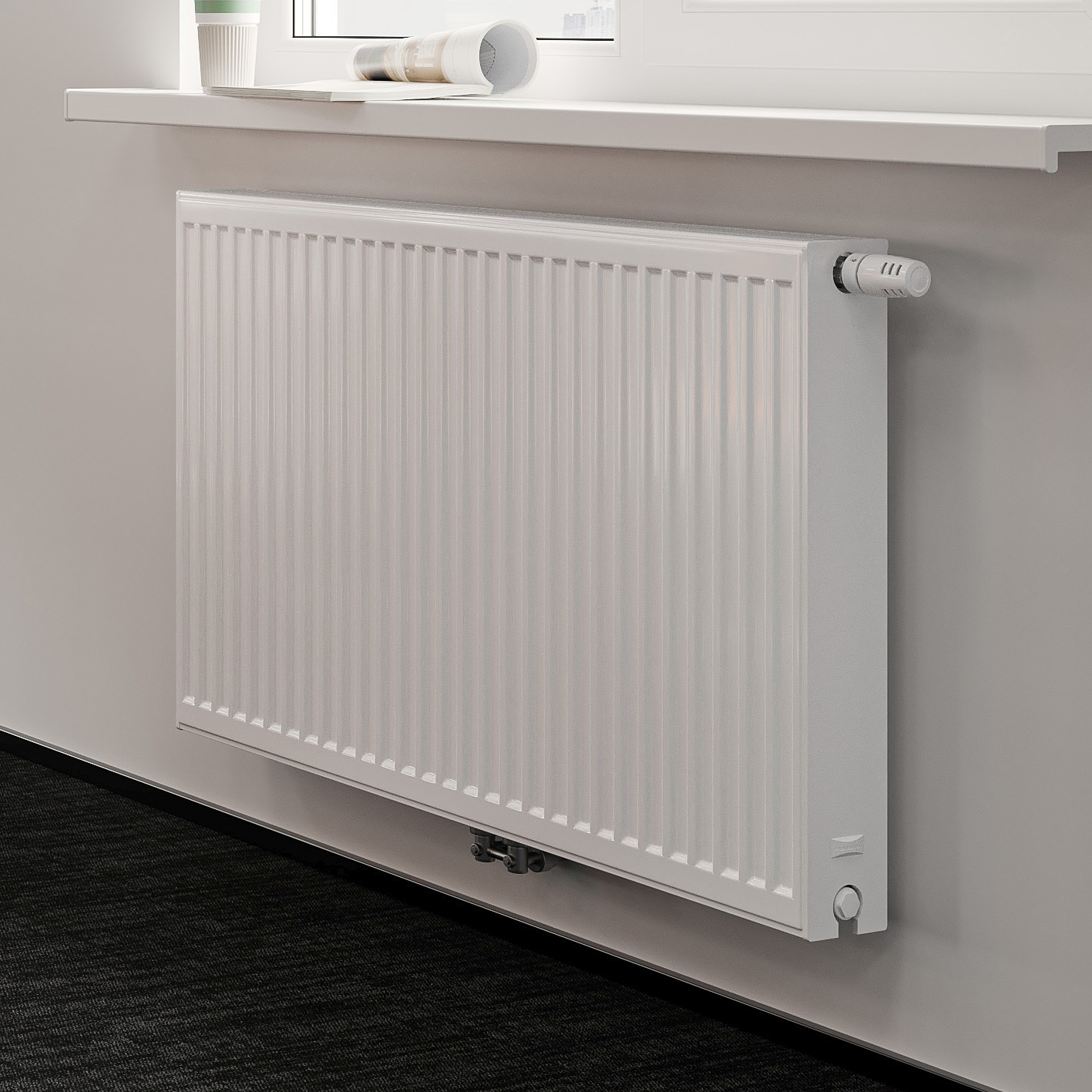 Purmo Flex grzejnik płytowy 60x50 cm podłączenie dolne biały CVF11 600x500