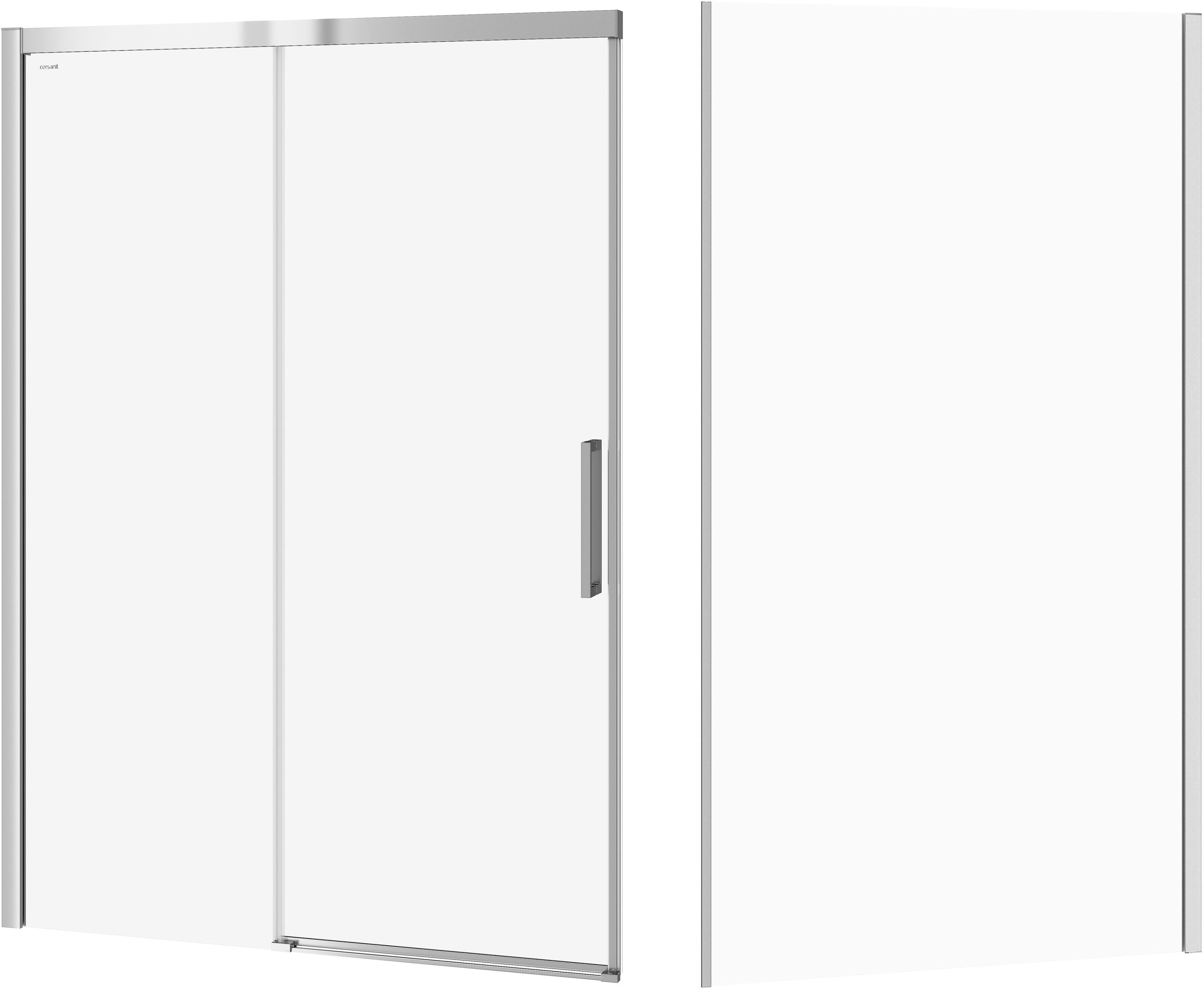 Zestaw Cersanit Crea kabina prysznicowa 140x90 cm prostokątna chrom/szkło przezroczyste (S159008, S9002614)