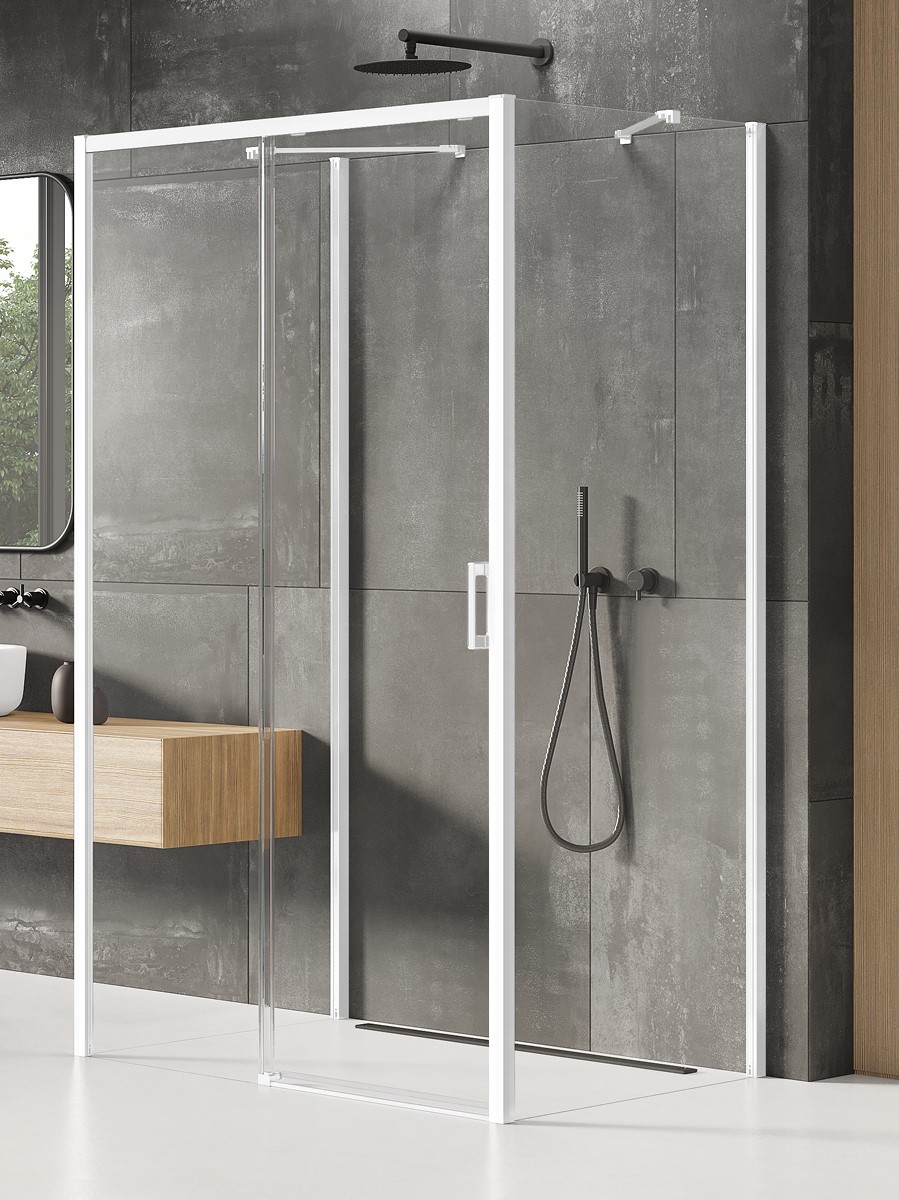 New Trendy Prime White kabina prysznicowa 110x80 cm prostokątna biały mat/ K-1009