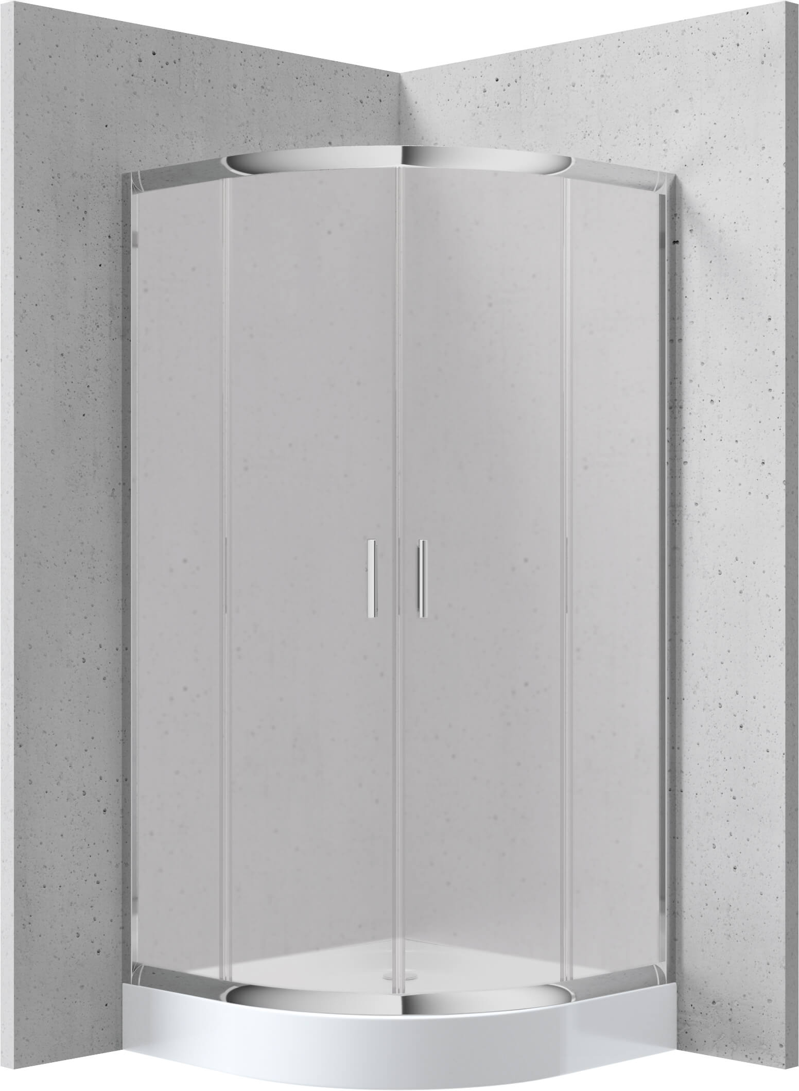 Deante Funkia kabina z brodzikiem 90x90 cm półokrągła chrom połysk/szkło przezroczyste KYPZ651K