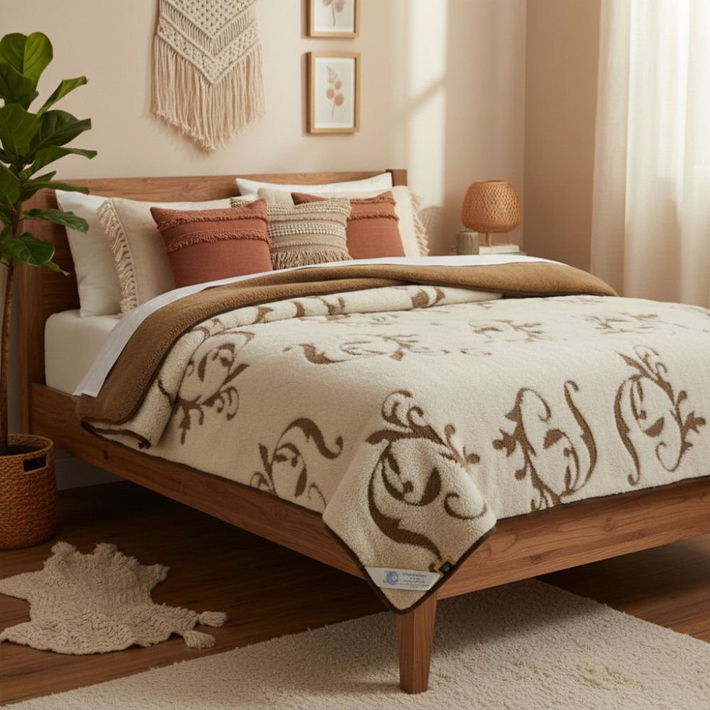 kołdra wełniana camel libero Woolmark 200x220