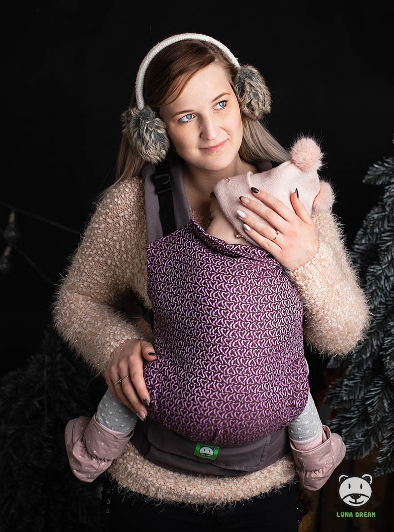 Nosidełko regulowane Grow Up Wrap: Little Hearts Fiolet Podstawowy