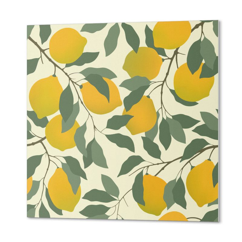 Komplet Kafelków Samoprzylepnych ArtPrintCave 30x30 cm Lemonowy wzór botaniczny 9 szt.