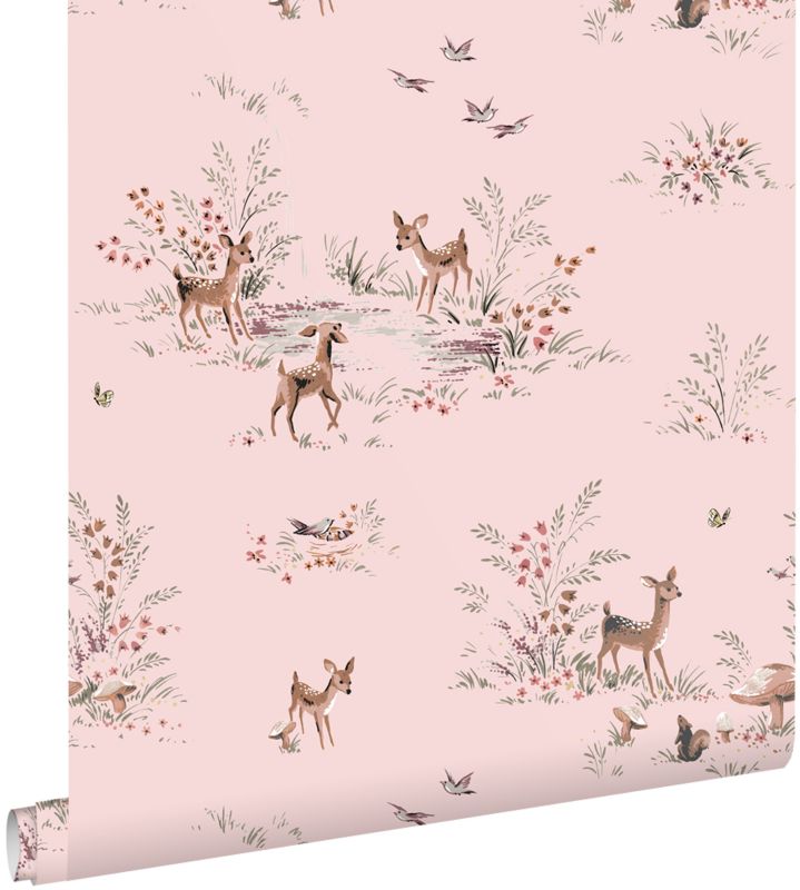 Tapeta ESTAhome jeleń różowym 50 x 900 cm - 1 rol.