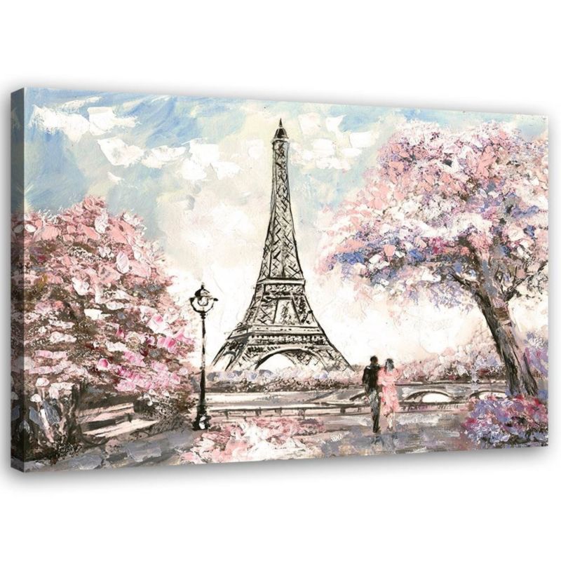 Obraz na płótnie Feeby Wieża Eiffla Paryż różowy 60x40cm 1szt