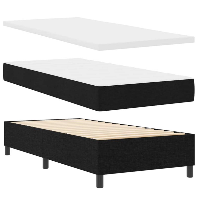Łóżko z materacem WaszeMeble 90x190 cm Czarny tkanina WM-3344032 1 szt.