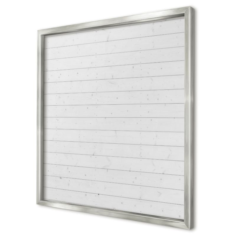 Dekoracyjna tablica magnetyczna Wallfluent 50x50 Białe deski w srebrnej ramie 1szt