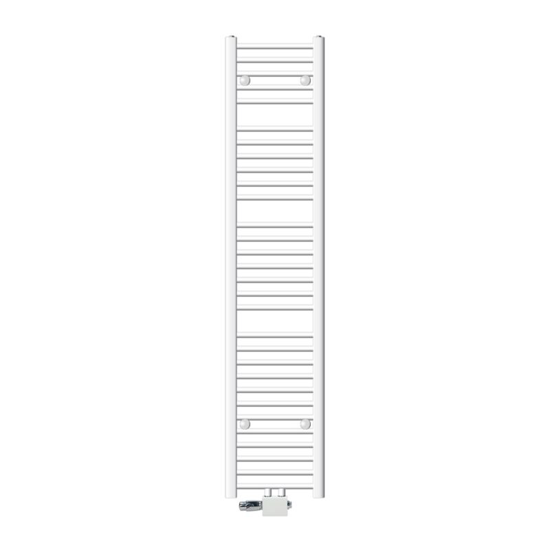 Grzejnik łazienkowy LuxeBath centralny biały 300 x 1800 mm prosty termostat zestaw przyłącze uniwersalne przelotowe grzejnik 1 szt
