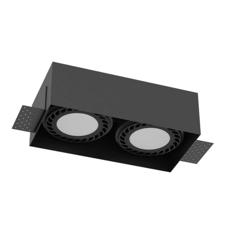 Oprawa sufitowa wpuszczana Brosline Cage czarna 2 x GU10 x 18W IP20 wym: 8,5 x 24,2 x 12 cm prostokątna - 1 szt.