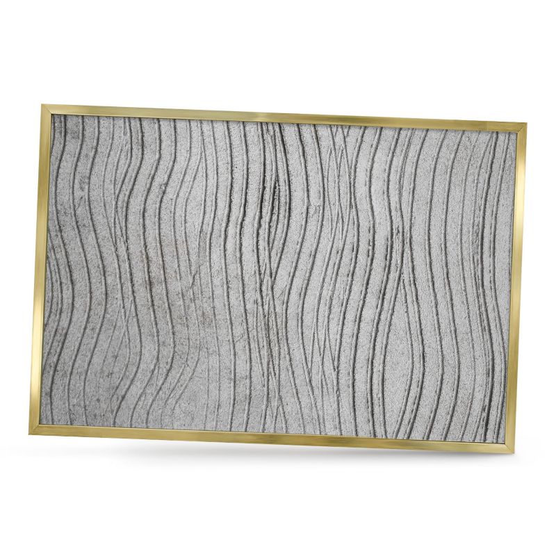 Tablica magnetyczna dekoracyjna ArtPrintCave 60x40 Szare fale w złotej ramie 1szt