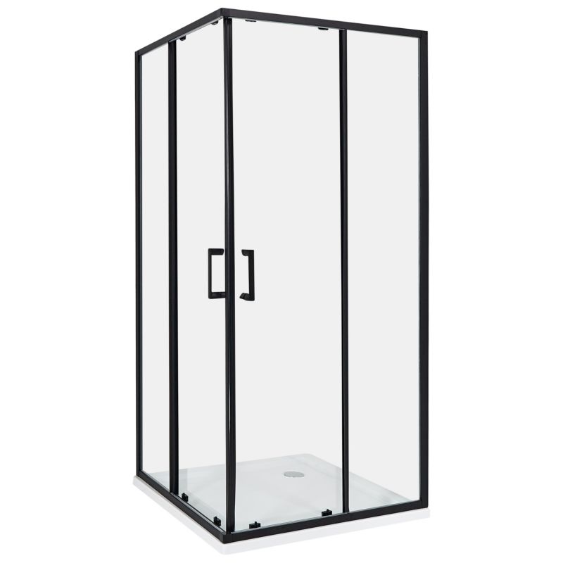Kabina prysznicowa Tela 90 x 90 x 185 cm Czarny 1 szt.