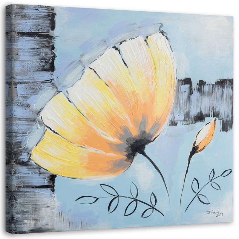 Obraz na płótnie Feeby Kwiat z kielichem w lewo 50x50cm 1szt