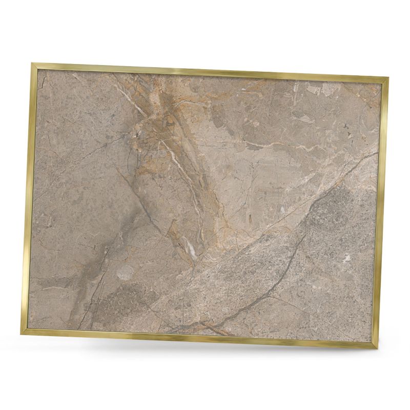 Dekoracyjna tablica magnetyczna ArtPrintCave 80x60 Beżowy kamień w złotej ramie 1szt