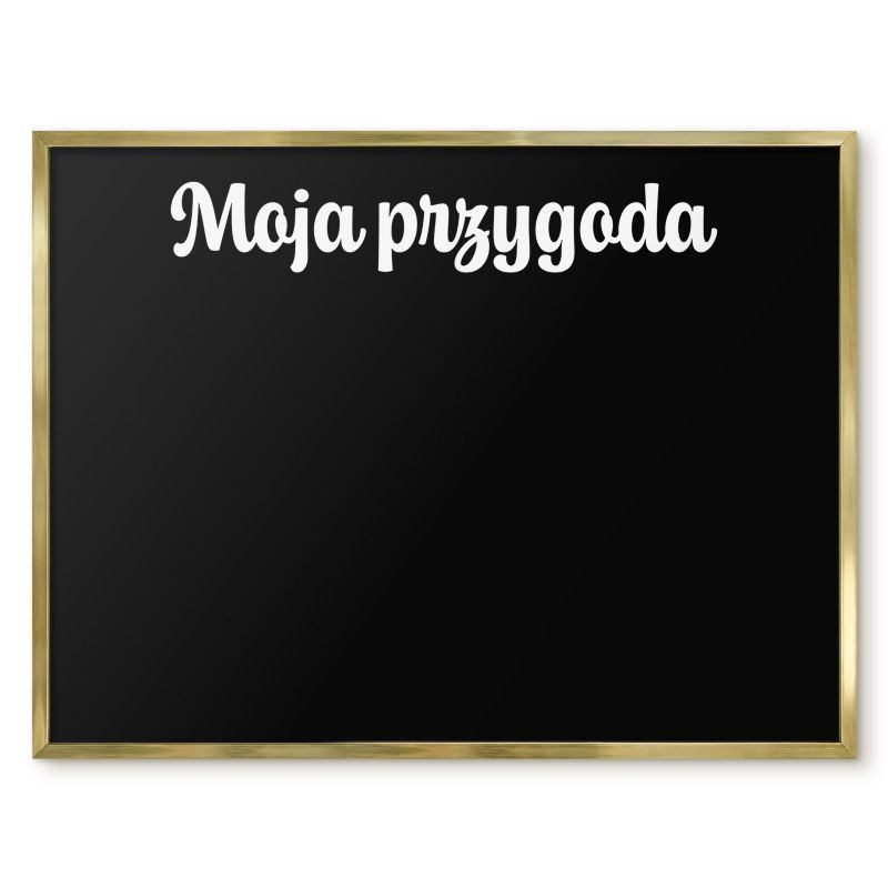 Tablica Magnetyczna Dekoracyjna Tulup 80x60 cm Moja przygoda 6 - Złota rama Do salonu, sypialni 1 szt.