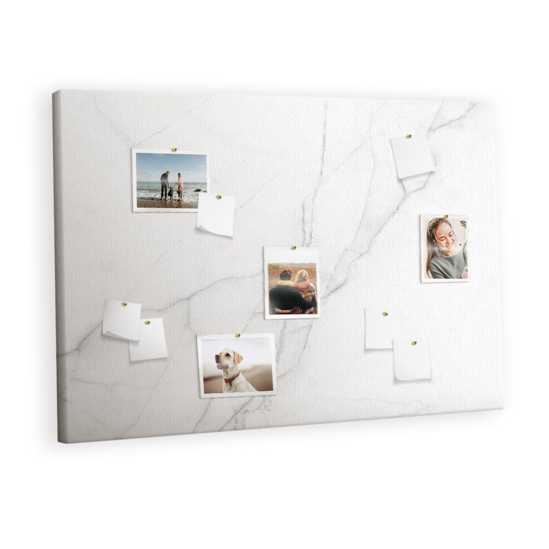 Organizer Ścienny Tablica Korkowa Na Płótnie Tulup 120x80 cm Szlachetny marmur ozdobny Pinezki drewniane 1 kpl