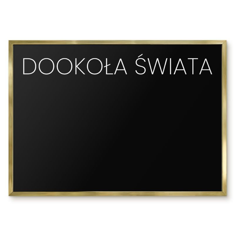 Tablica Magnetyczna Na Magnesy Tulup 70x50 cm Dookoła świata 8 - Złota rama Do salonu, sypialni 1 szt.