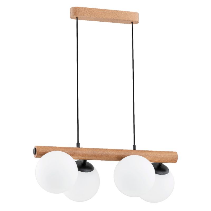 Lampa wisząca Alfa ARAGON jasne drewno-biała 4xE14x10W IP20 wym:65x60x35cm - 1 szt.