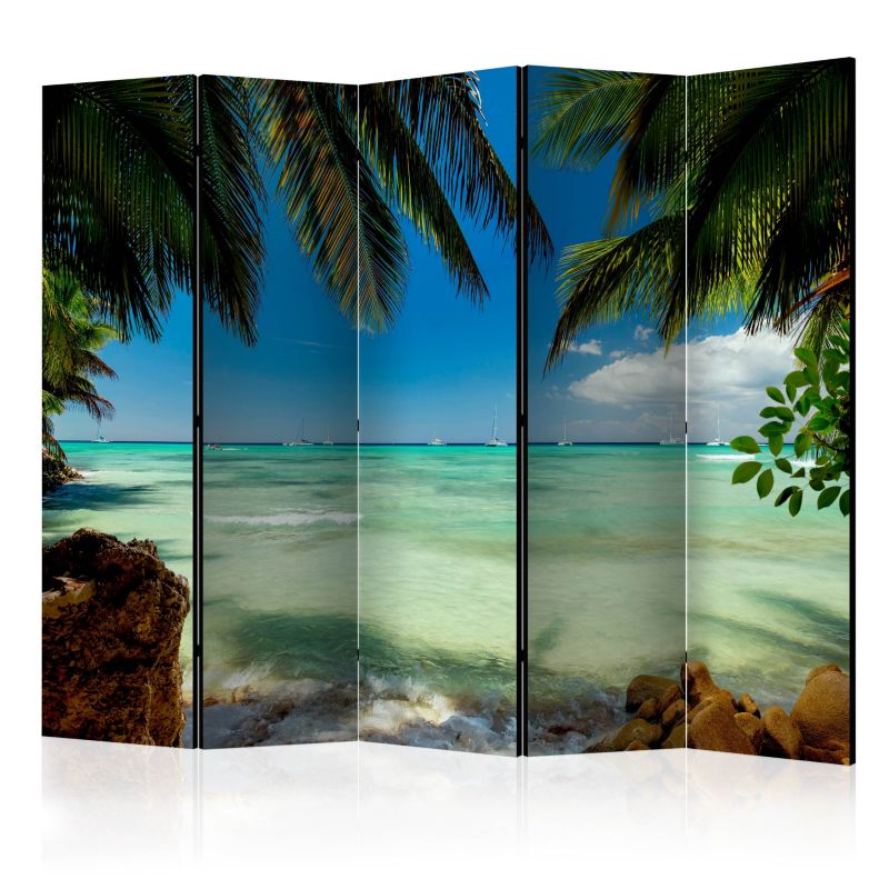 Parawan Muralo Dwustronny Palmy Kokosowe Ocean Krajobraz Wakacyjny 225x172cm 1 szt.